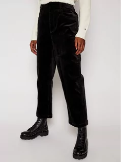 Spodnie damskie - Tommy Jeans Spodnie materiałowe Corduroy DW0DW09092 Czarny Regular Fit - grafika 1