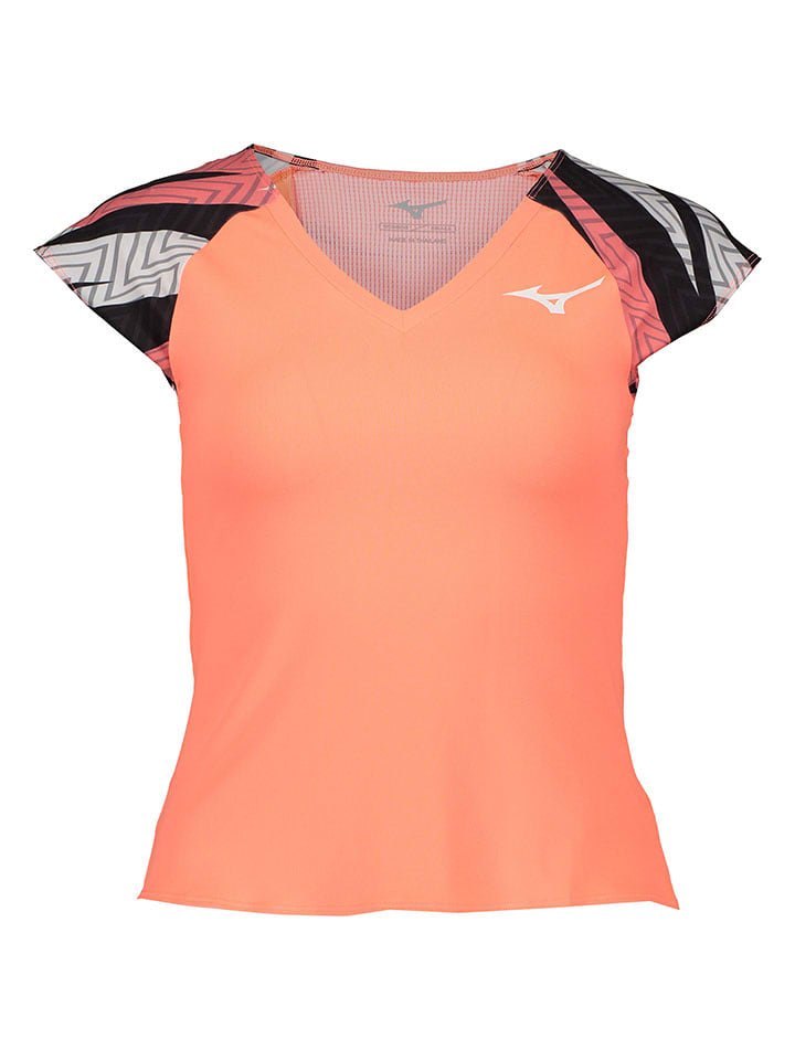 Mizuno Koszulka funkcyjna w kolorze czarno-pomarańczowym