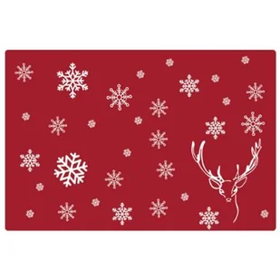 Mata stołowa w śnieżynki 43 x 28 cm - Obrusy i serwetki - miniaturka - grafika 1