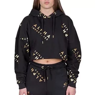 Koszulki i topy damskie - ALPHA INDUSTRIES Ai Hoody Cos Folia AOP Wmn Koszulka damska, Czarny/Żółty Złoty, S - miniaturka - grafika 1