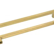 Zawiasy, okucia i inne akcesoria - Uchwyty do szafek kuchennych pozłacane, rozstaw osi 224 mm, stal nierdzewna, zestaw 10 sztuk, w zestawie śruby - miniaturka - grafika 1