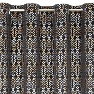 Zasłony - Euro Firany Zasłona Gotowa 140 x 250 Przelotka Laura Czarny+Złoty 1220142 - miniaturka - grafika 1