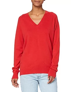 Koszulki i topy damskie - Falke damska koszulka z dekoltem w serek, czerwona, S 64031 - grafika 1