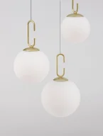 Lampy sufitowe - Złota lampa wisząca LE42758 szklane kule LED 25,8W balls - miniaturka - grafika 1