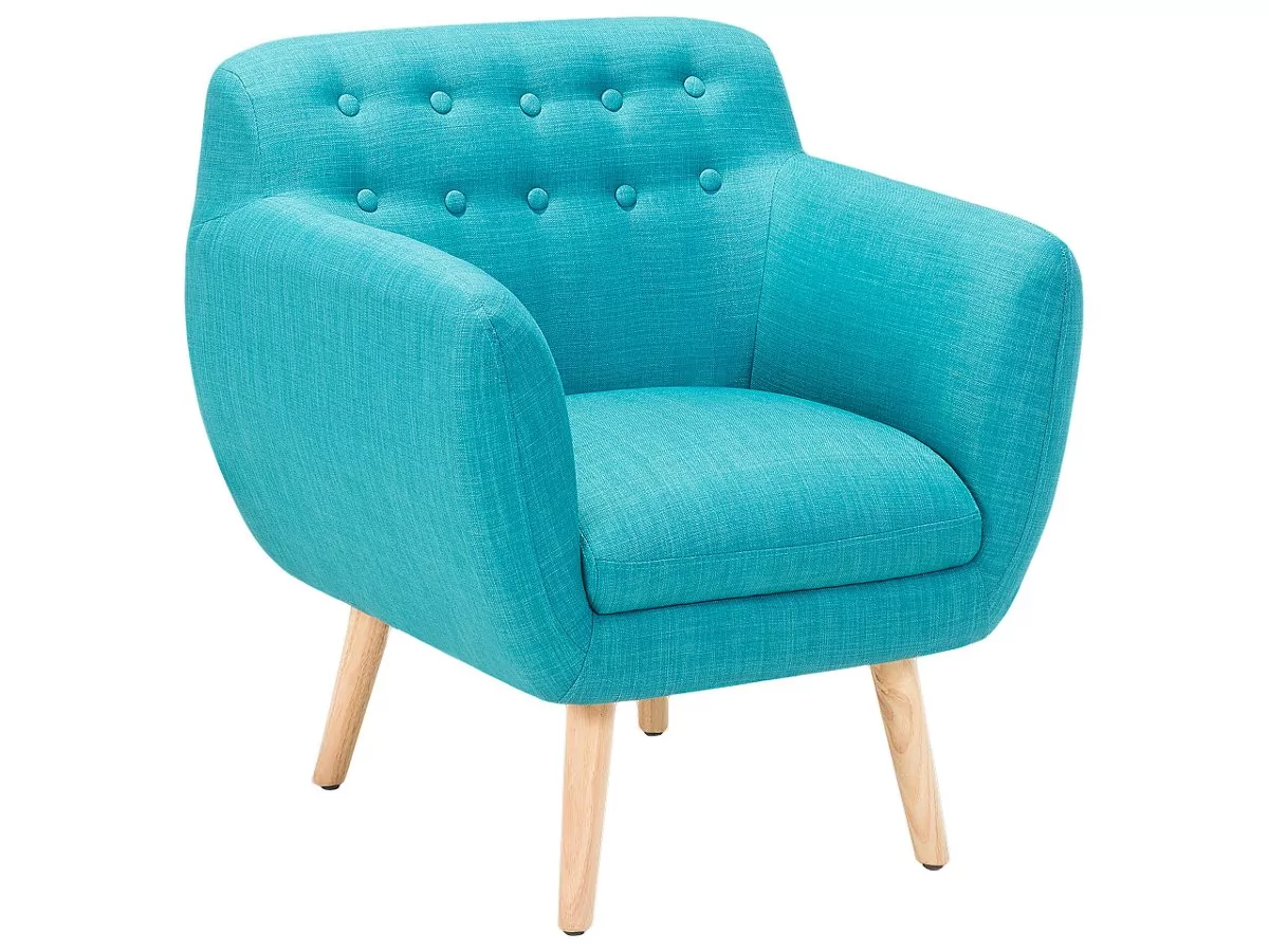 Beliani Fotel morski - fotel wypoczynkowy - do salonu - tapicerowany - MELBY niebieski