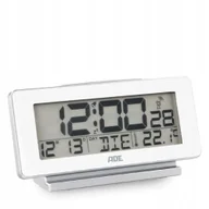 Stacje pogodowe - Budzik elektroniczny z kalendarzem i Termometrem 12,5 x 4 x 8,5 cm biały - miniaturka - grafika 1