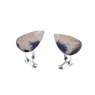 Spinki do mankietów i krawatów - Spinki do mankietów Sodalit łezka (S990) Srebro [925] - miniaturka - grafika 1