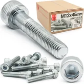 Śruby i nakrętki - Śruba imbusowa M12x45 z łbem walcowym DIN912 kl. 8.8 ampulowa ocynk 1kg - miniaturka - grafika 1