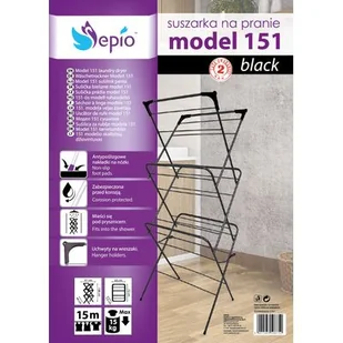 Suszarka stojąca model 151 59,5 x 52,5 x 130,5 cm czarny - Suszarki na ubrania - miniaturka - grafika 1