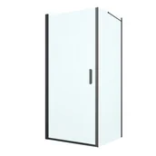 Kabiny prysznicowe - Oltens Rinnan kabina prysznicowa 90x90 cm kwadratowa drzwi ze ścianką czarny mat/szkło przezroczyste 20014300 - miniaturka - grafika 1