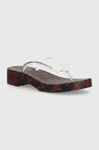 Love Moschino japonki damskie kolor czarny na platformie JA28324G0II3100A - Klapki i japonki damskie - miniaturka - grafika 1
