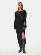 Sukienki - Patrizia Pepe Sukienka dzianinowa 2A2960 K291 Czarny Regular Fit - miniaturka - grafika 1
