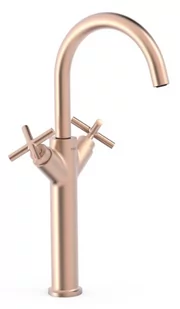 Bateria umywalkowa TRES Montblanc XXL 24-K Matowe Różowe złoto 28380301OPM - Baterie umywalkowe - miniaturka - grafika 1