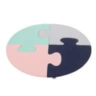 Maty edukacyjne - KiddyMoon Piankowe Puzzle do zabawy Okrąg różowy-miętowy-jasnoszary-granatowy 4 Zabawka mata - miniaturka - grafika 1
