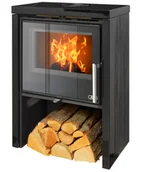 Piece wolnostojące - ABX Piec stalowy Toledo Exclusive wykończenie czarna kafla - miniaturka - grafika 1