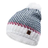 Czapki damskie - Damska Czapka zimowa HI-TEC LADY HERVINA 208976-WHI/BLUE N – Biały - miniaturka - grafika 1