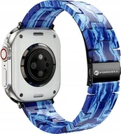 Akcesoria do smartwatchy - ForCell FORCELL F-DESIGN FA04 pasek żywiczny marmurkowy do APPLE Watch 42 / 44 / 45 / 49 mm niebieski - miniaturka - grafika 1