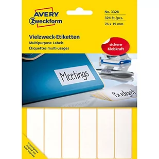 Avery Zweckform zweckform Mini etykiety w arkuszach do opisywania ręcznego 76 x 19mm białe 324 sztuk - Etykiety samoprzylepne i bloki etykiet - miniaturka - grafika 1