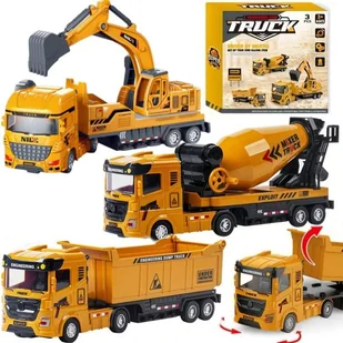 Samochód Cięzarowy Wywrotka Koparka Betoniarka Zestaw Auta Budowlane - Samochody i pojazdy dla dzieci Samochód Cięzarowy Wywrotka Koparka Betoniarka Zestaw Auta Budowlane - Samochody i pojazdy dla dzieci - miniaturka - grafika 1