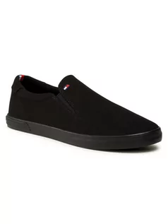 Trampki męskie - Tommy Hilfiger Tenisówki Iconic Slip On Sneaker FM0FM00597 Czarny - grafika 1