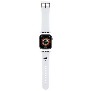 Pasek KARL LAGERFELD do Apple Watch 42/44/45/49mm 3D Rubber Choupette Heads Biały KLAWLSLCNH - Akcesoria do smartwatchy - miniaturka - grafika 2
