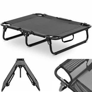 Wiesenfield Legowisko dla psa i kota - 70.5 x 58 x 17 cm - stal, tkanina Teslin - czarne WIE-PETBED-105 - Akcesoria do hodowli zwierząt - miniaturka - grafika 1