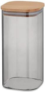 Kela Nea pojemnik do przechowywania 1,5 l szkło szare/drewno 10778 - Pojemniki kuchenne - miniaturka - grafika 1