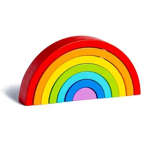 TĘCZA DREWNIANA UKŁADANKA KLOCKI KREATYWNE MONTESSORI WIEŻA 10 EL - Układanki dla dzieci - miniaturka - grafika 1