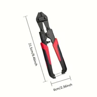 Inne - TEMU 1 szt. Wytrzymałe Szczypce do Cięcia Kabli z Ergonomiczną Rączką – Oszczędzające Pracę Nożyczki Stalowe do Cięcia Żelaza, Czarno-Czerwony Wzór, - miniaturka - grafika 1