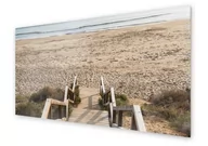 Dekoracje domu - Panel kuchenny HOMEPRINT Drewniane zejście na plażę 100x50 cm - miniaturka - grafika 1
