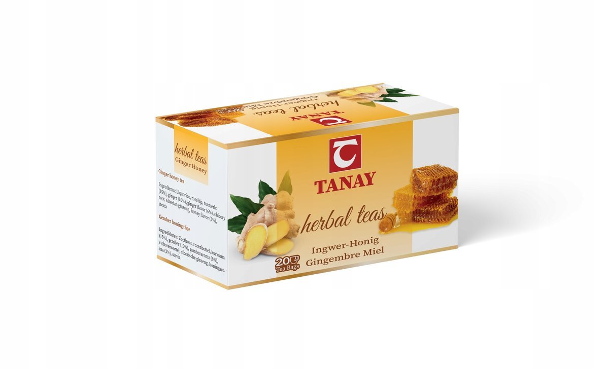 Herbata imbirowo-miodowa z dodatkami ekspresowa Tanay - 20 torebek