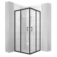 Kabiny prysznicowe - Kabina Prysznicowa Czarna 80X80 Przesuwna Vito - miniaturka - grafika 1