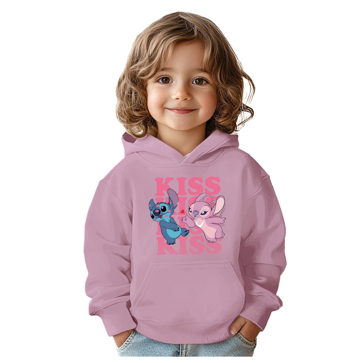BLUZA DZIECIĘCA STITCH ANGEL ANDZIA KISS 134-140 Z KAPTUREM BAWEŁNIANA