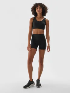 Damskie legginsy krótkie treningowe 4F 4FWAW24TFSTF010 - czarne - Spodnie sportowe damskie - miniaturka - grafika 1