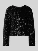 Bluzki damskie - Bluzka o kroju regular fit z długim rękawem i cekinami model ‘CONFIDENCE’ - miniaturka - grafika 1