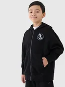 Bluzy dla chłopców - 4F Bluza dresowa rozpinana z kapturem chłopięca - czarna 122 (6-7 lat) - miniaturka - grafika 1