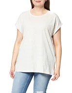 Koszulki i topy damskie - Urban Classics Damska koszulka z przedłużonymi ramionami Basic Capsleeves Koszulka z krótkim rękawem z okrągłym dekoltem, Jasnoszary, M - miniaturka - grafika 1