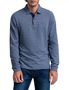 Pierre Cardin Męska bluza polo z długim rękawem, Black Iris, 6XL - Bluzy męskie - miniaturka - grafika 1