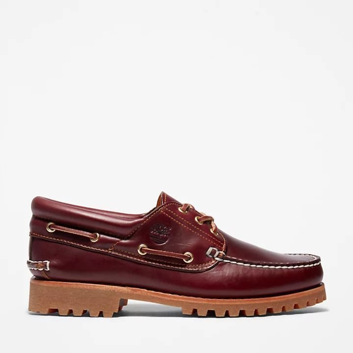 stringate uomo timberland tb0500096481 - authentics 3 eye burgundy