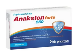 Vitis Pharma Anaketon Forte 250 10 tabletek 3753321 - Układ pokarmowy - miniaturka - grafika 1