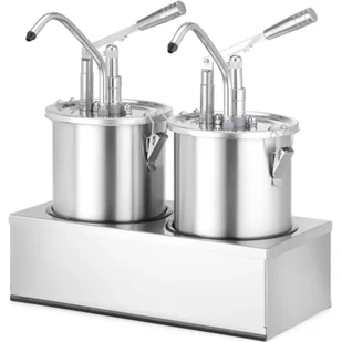 Pojemnik do sosów z dyspenserem i podstawą podwójny STAL 2 x 4.5 l - Hendi 558119 - Akcesoria gastronomiczne - miniaturka - grafika 1