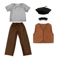 Stroje karnawałowe - ZESTAW DZIADEK BRĄZOWO-SZARY 134-140 5el - miniaturka - grafika 1