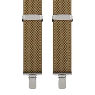 Dodatki do ubrań - Szelki do spodni gładkie w kolorze beżowym EM 15 - EM Men's Accessories - miniaturka - grafika 1