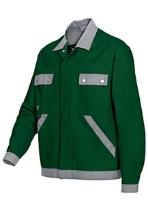 BP 1454-720-74-44/46 kurtka robocza, ukryty pasek na zatrzask i kieszenie, wzmocniona bawełna 305,00 g/m², średni zielony/jasnoszary, 44/46 - Paski - miniaturka - grafika 1
