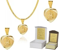 Biżuteria dla dzieci - Złoty łańcuszek srebro pozłacane medalik 50 cm DEDYKACJA P4M32 - miniaturka - grafika 1