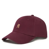 Czapki damskie - Czapka z daszkiem Tommy Hilfiger Th Elevated Chic Cap AW0AW17631 Bordowy - miniaturka - grafika 1