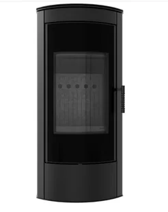 Kratki Piec stalowy koza TITAN Panorama Ø 150 11 kW czarne wyłożenie - Piece wolnostojące - miniaturka - grafika 1