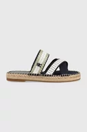 Klapki i japonki damskie - Tommy Hilfiger klapki GOLDEN WEBBING SANDAL damskie kolor granatowy FW0FW07096 - miniaturka - grafika 1