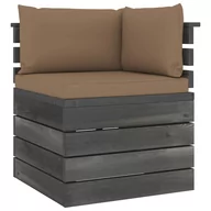Meble ogrodowe - Ogrodowa sofa narożna z palet, z poduszkami, drewno sosnowe kod: V-3061655 - miniaturka - grafika 1