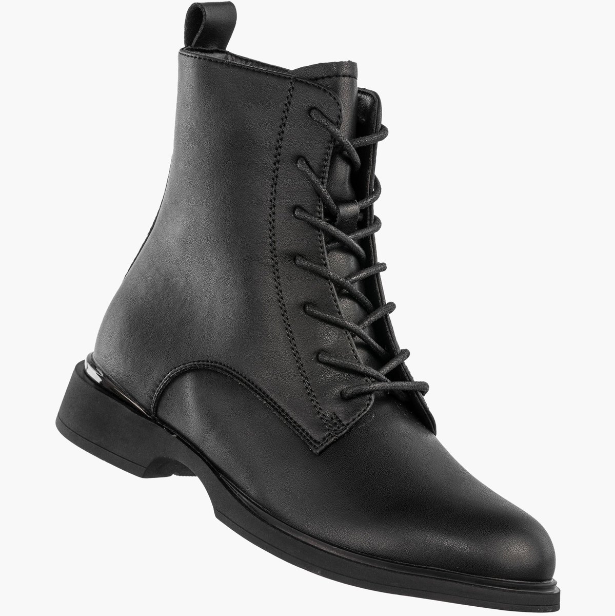 Botki Damskie Skórzane Buty Ocieplane Na Zimę Wysokie Czarne Filippo DBT6520/25BK Czarny 39